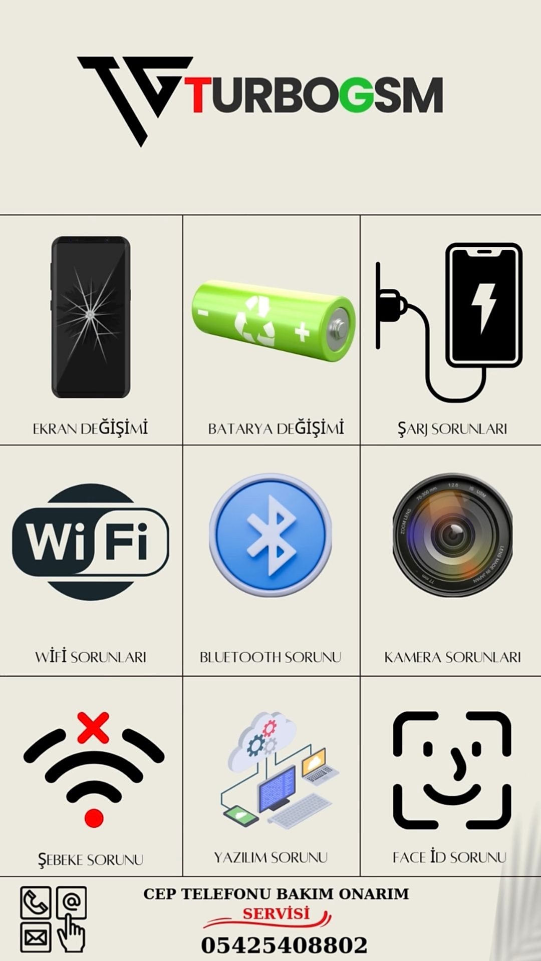 Antalya’da cep telefonlarında Wi-Fi, Bluetooth, kamera, şarj, batarya ve yazılım arızaları görseli